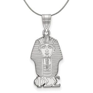 Sterling Silver Phi Sigma Sigma Medium Pendant Necklace - 24 Inch